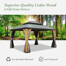 Wood Gazebo with Galvanized Steel Roof - Cedar Post