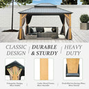 Wood Gazebo with Galvanized Steel Roof - Cedar Post