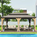 Wood Gazebo with Galvanized Steel Roof - Cedar Post