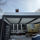 PURPLE LEAF Athena Louvered Pergola Modern Grey Pergola with White Roof for Deck Backyard Garden