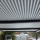 PURPLE LEAF Athena Louvered Pergola Modern Grey Pergola with White Roof for Deck Backyard Garden