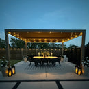 PURPLE LEAF Athena Louvered Pergola Modern Champagne Pergola with Adjustable Roof for Deck Backyard Garden