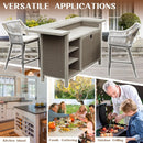 Modern Aluminum & Wicker Outdoor Bar Table - Gray
