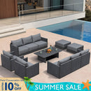 PURPLE LEAF Sanori Classical with Table Grey Patio Conversation Set with Cushions for Poolside