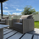 PURPLE LEAF Sanori Classical without Table Beige Patio Conversation Set with Cushions for Deck