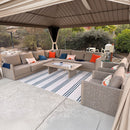 PURPLE LEAF Sanori L-Shaped Patio Couch Set Modular Sofa with Beige Cushions for Backyard