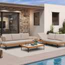 PURPLE LEAF Sicilia L-Shaped Modular Outdoor Sectional with Oatmeal Greige Cushions Flexible Layout for Garden Poolside