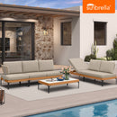 PURPLE LEAF Sicilia L-Shaped Modular Outdoor Sectional with Sunbrella Taupe Cushions Flexible Layout for Modern Patio Corner Lounge