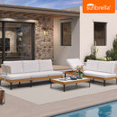 PURPLE LEAF Sicilia L-Shaped Modular Outdoor Sectional with Sunbrella White Cushions Flexible Layout for Minimalist Modern Patio