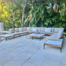 PURPLE LEAF Sicilia U-Shaped Modular Outdoor Sectional with Oatmeal Greige Cushions Flexible Layout for Porch Backyard