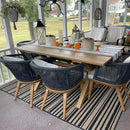 PURPLE LEAF Teak Patio Dining Set with Cushions and Pillow All-Weather Wicker Patio Table Set for Garden, Deck, and Yard