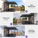 PURPLE LEAF Premium Wall-Mounted Lean to Gazebo with Galvanized Steel Roof for Outdoor Living