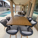 PURPLE LEAF Teak Patio Dining Set with Cushions and Pillow All-Weather Wicker Patio Table Set for Garden, Deck, and Yard