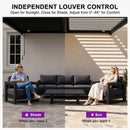 PURPLE LEAF Caesar Wall Mounted Louvered Pergola, All-Aluminum Patio Cover with Adjustable Roof, Hidden Gutter Drainage, Lean-to Pergola for Deck, Backyard, Porch, Dark Gray
