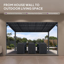 PURPLE LEAF Premium Wall-Mounted Lean to Gazebo with Galvanized Steel Roof for Outdoor Living