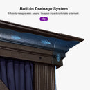 PURPLE LEAF Outdoor Hardtop Gazebo for Patio Bronze Aluminum Frame Pavilion with Navy-Blue Curtain and Reinforced Support Rods