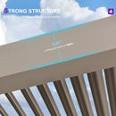 PURPLE LEAF Athena Louvered Pergola Modern Champagne Pergola with Adjustable Roof for Deck Backyard Garden