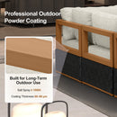 PURPLE LEAF Griffin Symmetrical Patio Conversation Set Black with Cushion Pillows Ottoman and Premium Leather for Luxury Outdoor Living