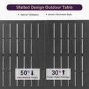 PURPLE LEAF  Folding Outdoor Dining Set  with Aluminum Table and Padded Chairs All Weather Dining Table Sets for Garden Backyard Poolside