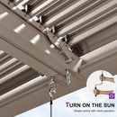 PURPLE LEAF Athena Louvered Pergola Modern Champagne Pergola with Adjustable Roof for Deck Backyard Garden