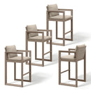 PURPLE LEAF Caesar Bar Stools Modern Aluminum Barstools with Stainless Removable Cushion for Kitchen Outside Island Backyard