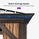 PURPLE LEAF Outdoor Hardtop Gazebo for Garden Bronze Double Roof Aluminum Frame Pavilion