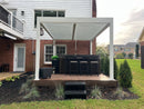 PURPLE LEAF Athena Louvered Pergola Modern White Pergola with Adjustable Roof for Deck Backyard Garden