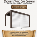 PURPLE LEAF Caesar Louvered Pergola Outdoor Adjustable Louvre Shade Modern Patio Aluminum Pergola with  Milky Lights
