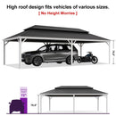 PURPLE LEAF White Metal Carport with Galvanized Steel Roof Aluminum Frame All-Weather Car Shelter