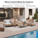 PURPLE LEAF Sicilia Classical Modular Outdoor Sectional with Sunbrella White Cushions Flexible Layout for Boutique Hotel Style Patio
