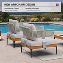 PURPLE LEAF Sicilia Classical Modular Outdoor Sectional with Sunbrella White Cushions Flexible Layout for Boutique Hotel Style Patio
