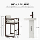 PURPLE LEAF Caesar Bar Stools Modern Aluminum Barstools with Stainless Removable Cushion for Kitchen Outside Island Backyard