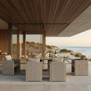PURPLE LEAF Sanori Patio Dining Set Modern Large Weather-Resistant Table and Aluminum Chairs with Cushions for Garden Beige