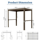 8' x 5' Aluminum Grill Gazebo with Adjustable Louvered Roof