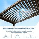 8' x 5' Aluminum Grill Gazebo with Adjustable Louvered Roof
