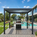 8' x 5' Aluminum Grill Gazebo with Adjustable Louvered Roof