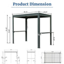 8' x 5' Aluminum Grill Gazebo with Adjustable Louvered Roof