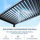 8' x 5' Aluminum Grill Gazebo with Adjustable Louvered Roof