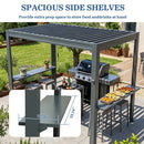 8' x 5' Aluminum Grill Gazebo with Adjustable Louvered Roof
