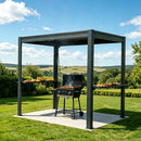 8' x 5' Aluminum Grill Gazebo with Adjustable Louvered Roof