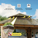 Polycarbonate Hardtop Gazebo Wood-looking