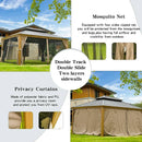 Aluminum Hardtop Gazebo Wood-Looking with Drainage Gutters