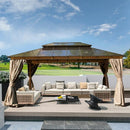 Polycarbonate Hardtop Gazebo Wood-looking