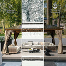 Polycarbonate Hardtop Gazebo Wood-looking