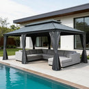 Galvanized Steel Hardtop Gazebo with Drainage Gutters