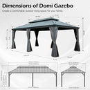 Galvanized Steel Hardtop Gazebo with Drainage Gutters