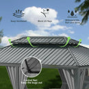 Galvanized Steel Hardtop Gazebo with Drainage Gutters