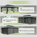 Galvanized Steel Hardtop Gazebo with Drainage Gutters