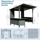 9' x 10' Hardtop Grill Gazebo w/ Expansion Platform