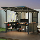 9' x 10' Hardtop Grill Gazebo w/ Expansion Platform